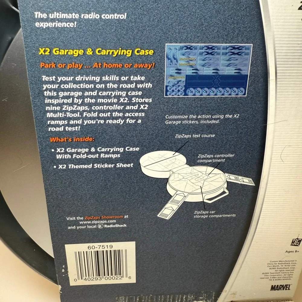 New RadioShack ZipZaps Micro RC X2‎ Garage Carrying Case Marvel X-Men 2003